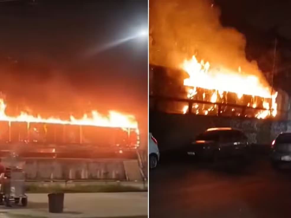 Incêndio criminoso em vagão de trem em São Vicente, SP; ninguém ferido