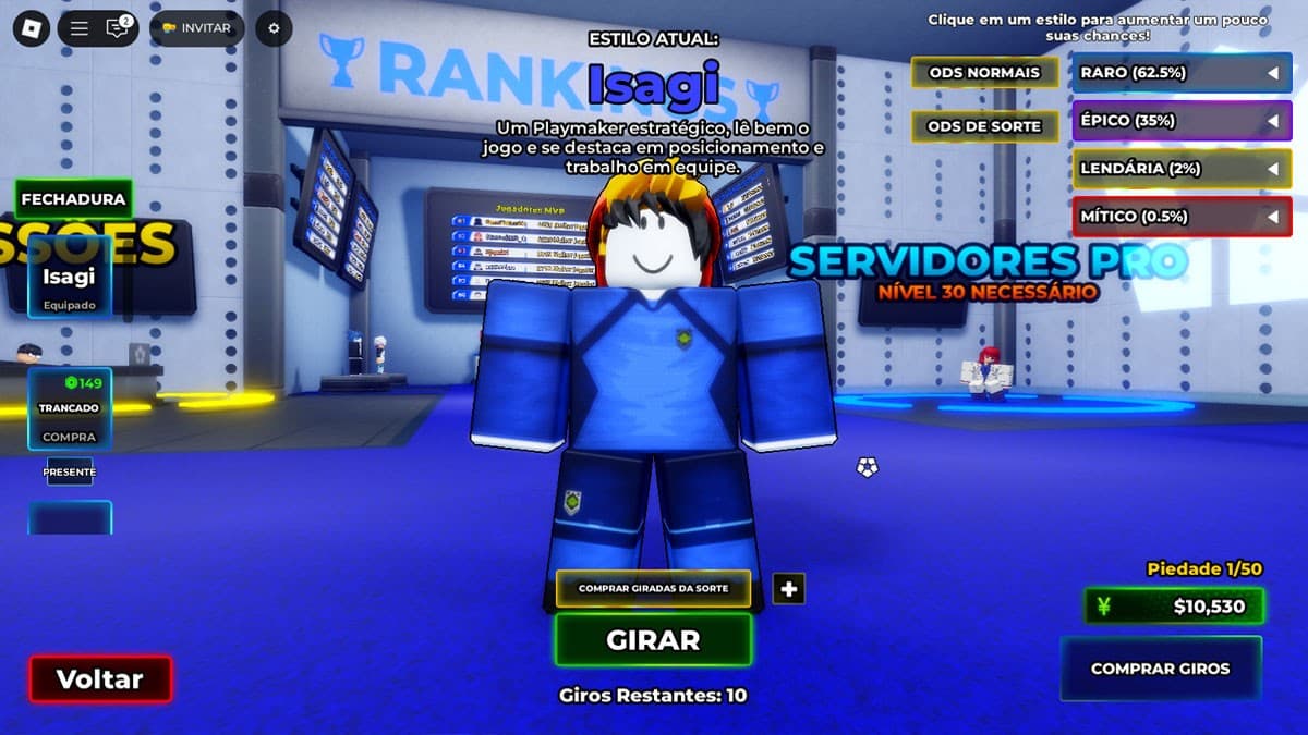 Jogadores de Blue Lock Rivals resgatam códigos promocionais no Roblox em dezembro de 2025