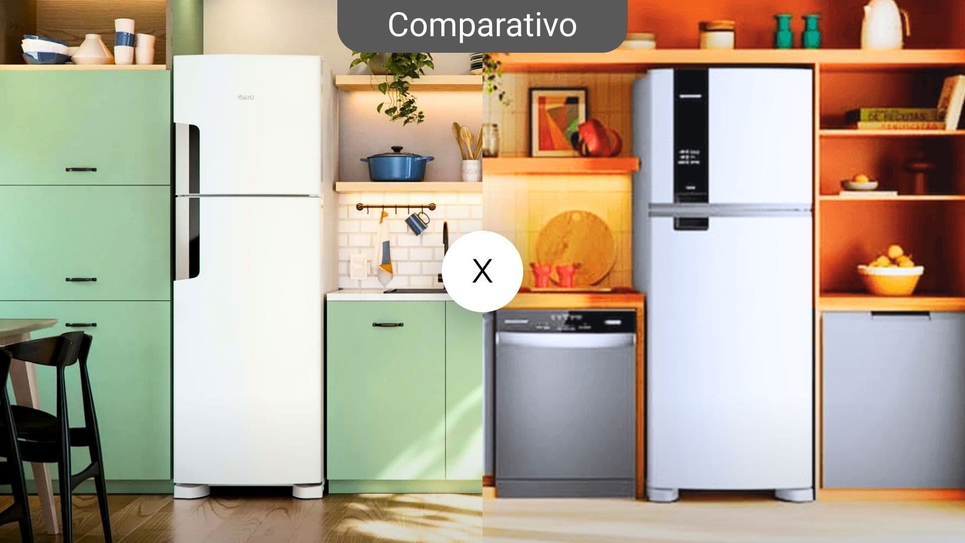 Análise compara geladeiras Consul e Brastemp em design, tecnologia e custo-benefício
