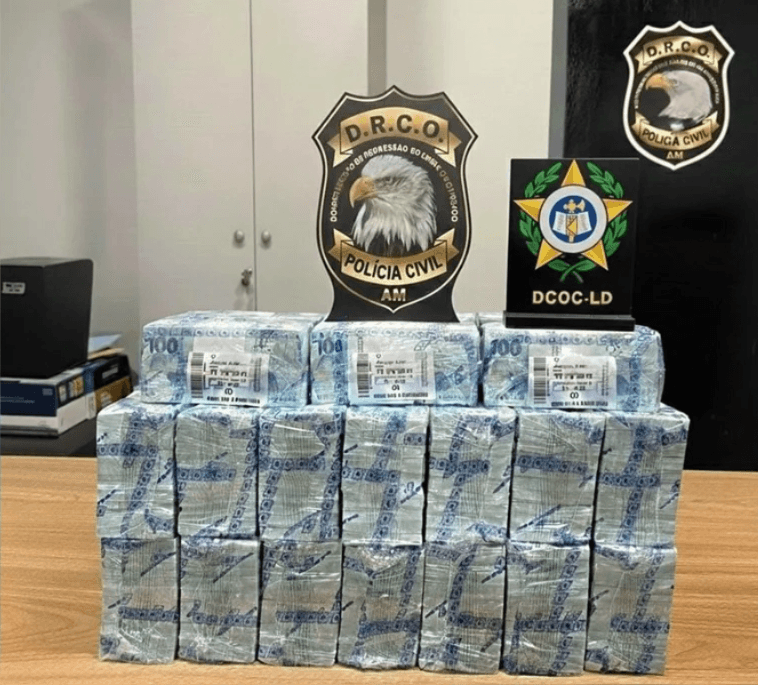 Polícia apreende R$ 1,7 milhão do Comando Vermelho no Amazonas