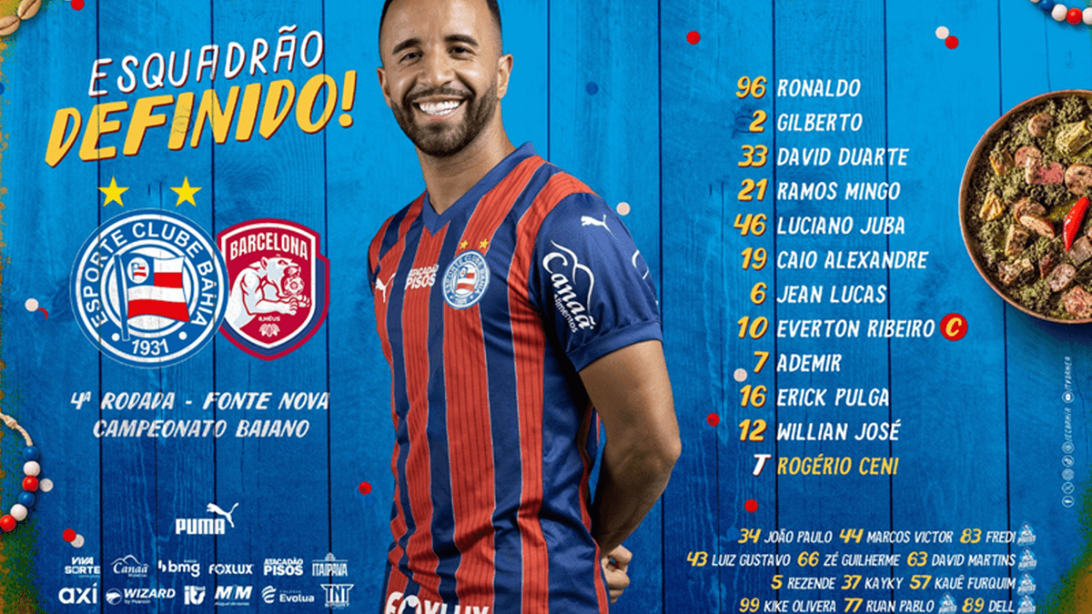 Bahia Escala Time Principal Para Duelo Contra Barcelona de Ilhéus