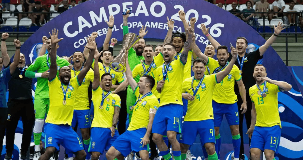 Brasil vence Argentina e conquista 12º título da Copa América de Futsal