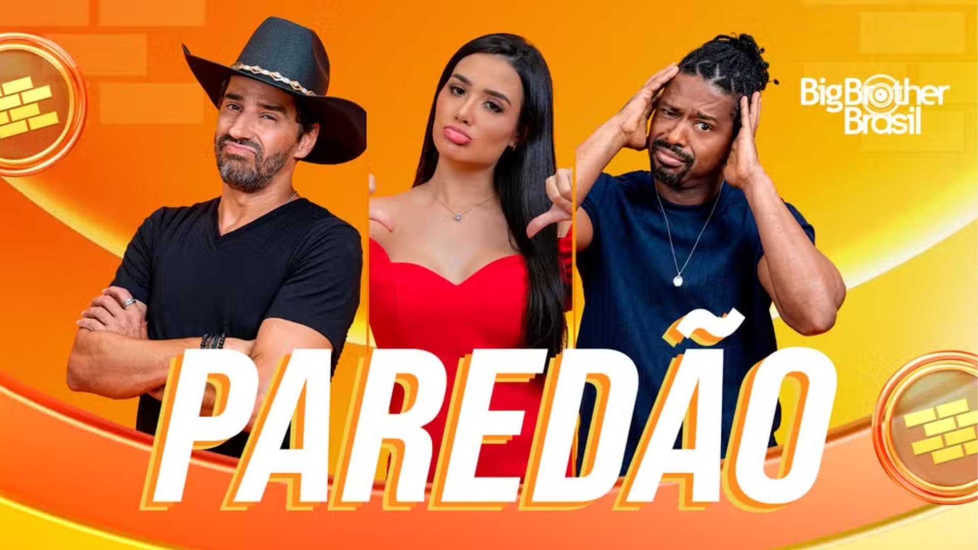 BBB 26: Alberto Cowboy, Jordana e Leandro Boneco disputam permanência no Paredão