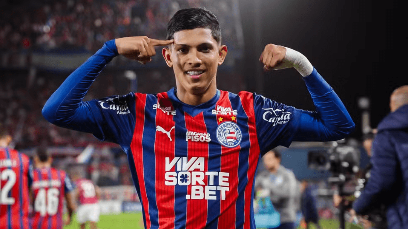 Erick Pulga, do Bahia, valoriza R$ 47 milhões em um ano e é 2º ponta mais caro do BR