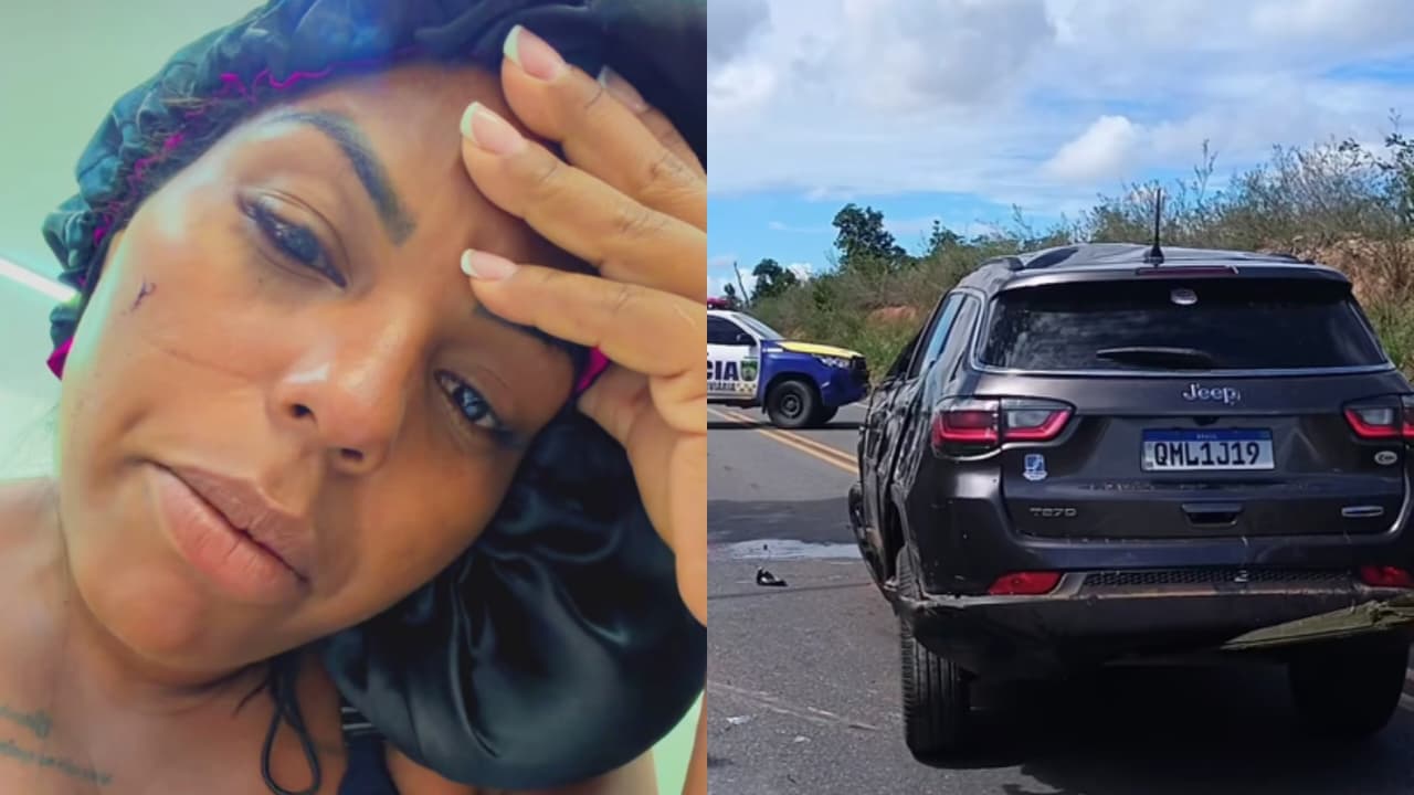 Influenciadora capota carro com filhas em Sergipe; uma delas fraturou crânio