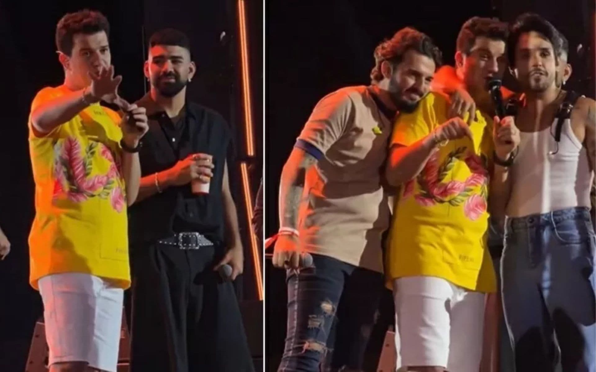 Cantor Hugo revela perda de bebê da esposa durante show em palco