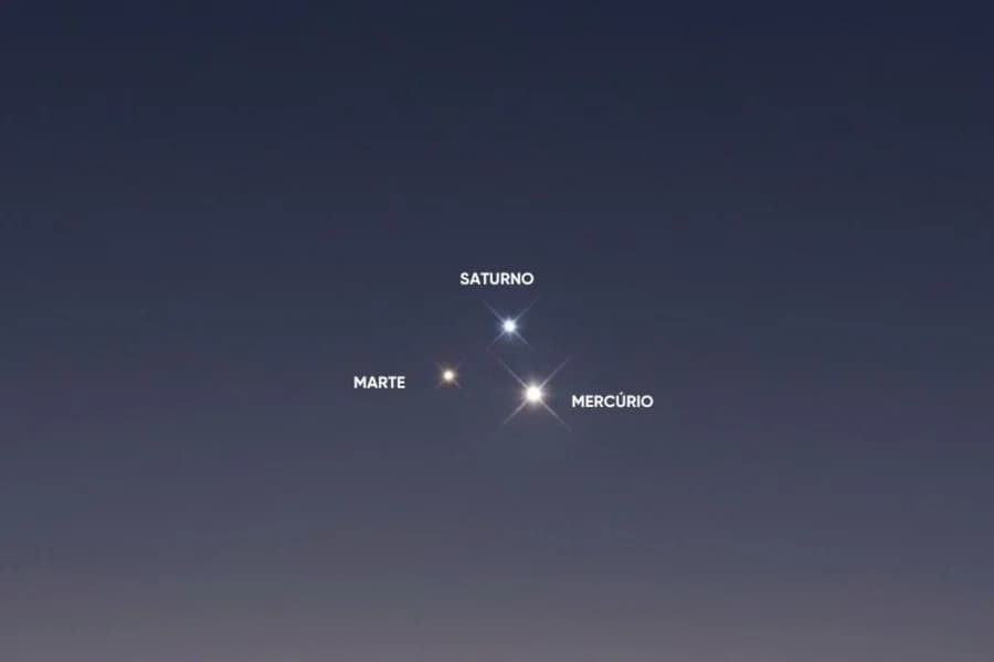 Céu do Brasil terá triângulo planetário visível nesta terça-feira (21)