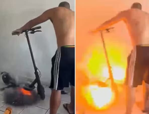 Patinete elétrico explode em apartamento de Maceió e assusta família