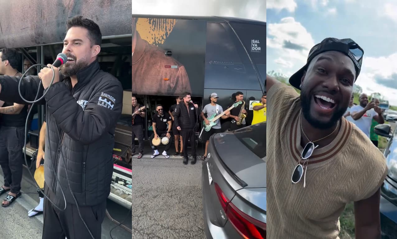 Banda Kart Love faz show improvisado em engarrafamento na BR-324