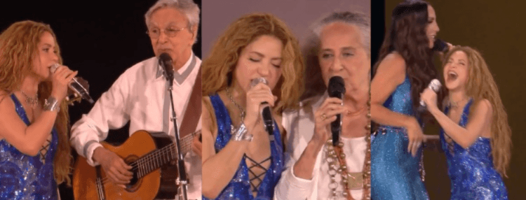 Shakira celebra Bahia em show no Rio com Caetano, Ivete e Bethânia